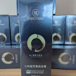 Qiweitang Caviar Protein Hair Dye Cream 500ml – Black – Long Lasting Hair Color
